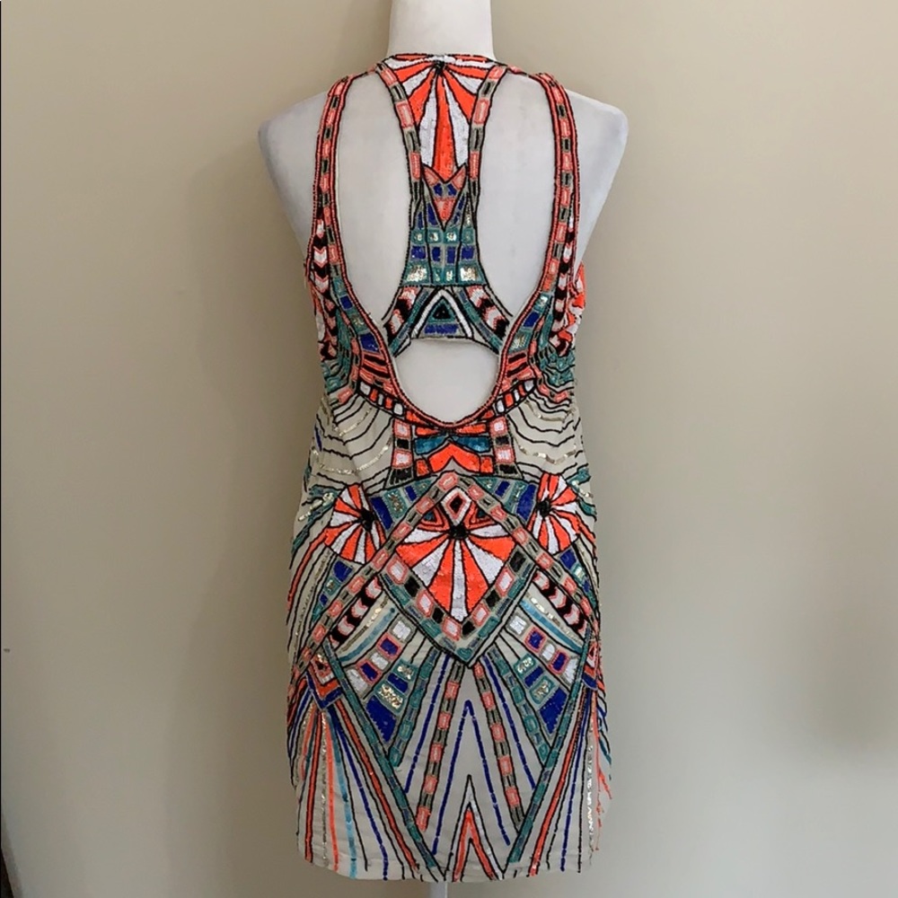 Parker Ramsey Sequin Dress Shock Pink Small $398 - Picture 7 of 8